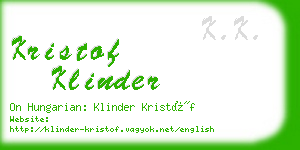 kristof klinder business card